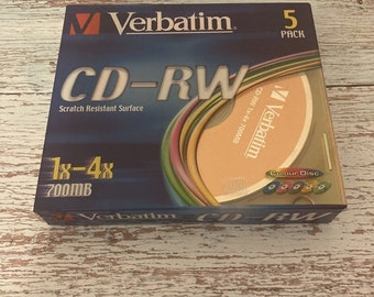 Pack 5 verbatim 700 mb 1x - 4x cd-rw cd-rewritable discs 80 mins sealed
