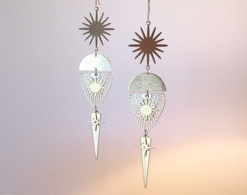 Gold Afternoon Fix Earrings Celestial Earrings Bohemian Earrings Modern Earrings Witchy Earrings Magical Earrings Edgy Spikes!