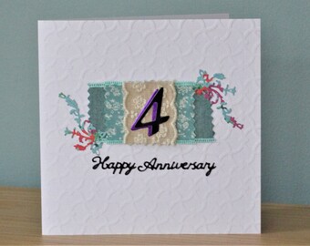 4th anniversary card etsy