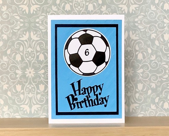 Boys Mens Handmade Personalised Birthday Card ANY AGE Boy Football Ball Game