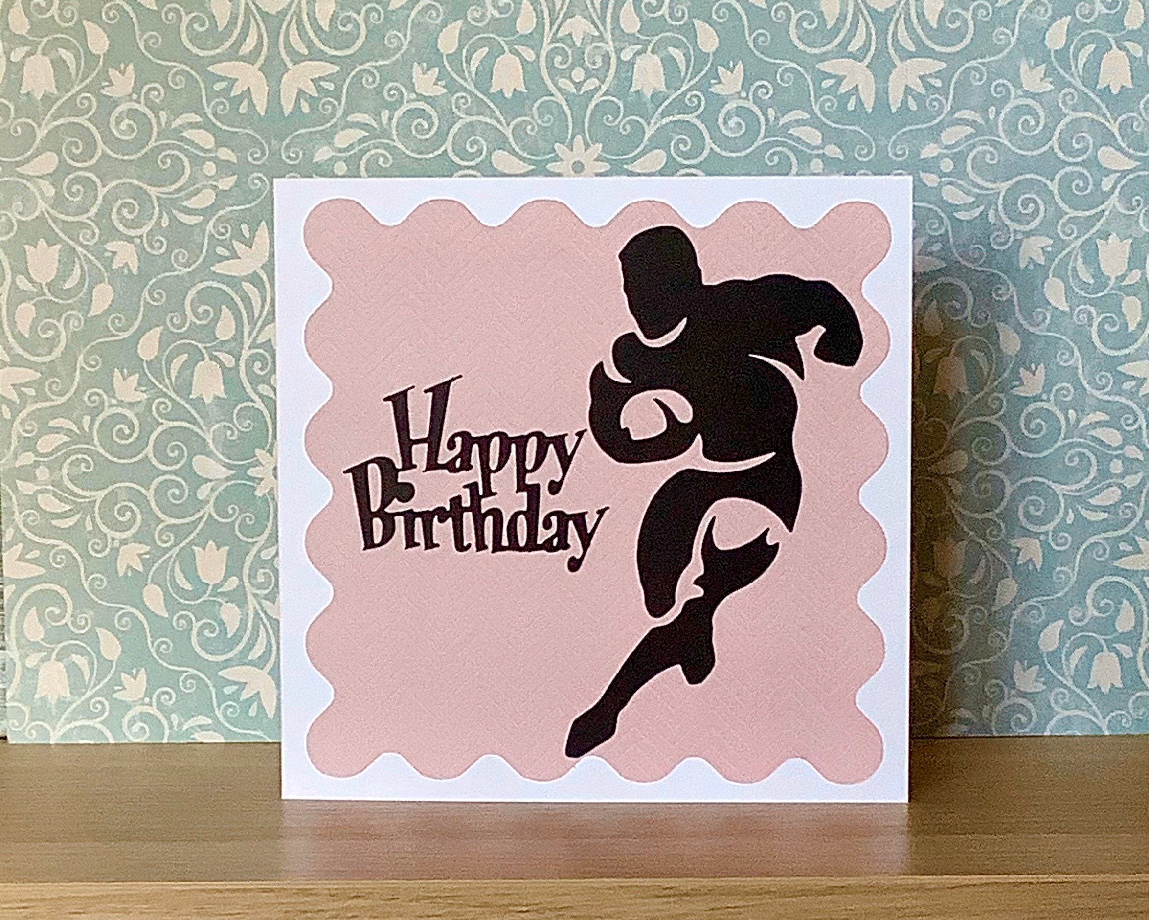 PERSONALISED RUGBY BIRTHDAY ANY OCCASION CARD  Text printed in your teams colour