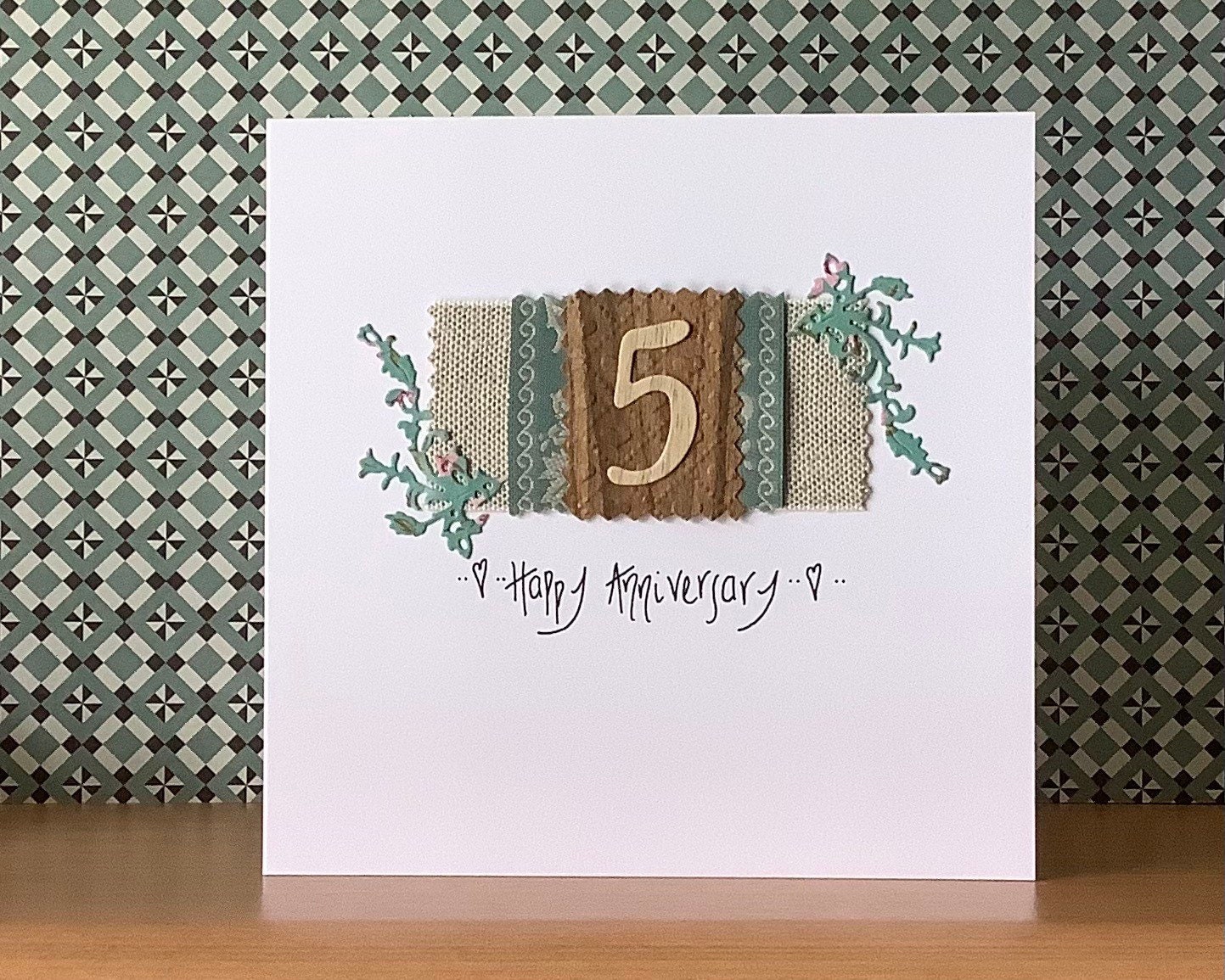5th Anniversary Card Wood for 5 Years Together Etsy