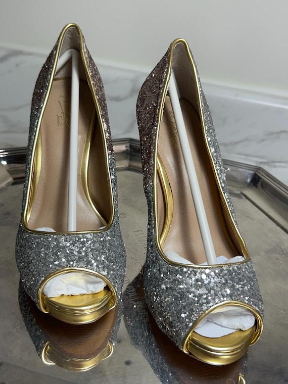 Thalia Sodi Crista Embellished Platform Pumps Size US 8 M  Thalia Sodi sparkly heels display picture 1