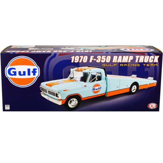 ACME Diecast 1/18 Scale 1970 Ford F-350 Gulf Racing Team Ramp