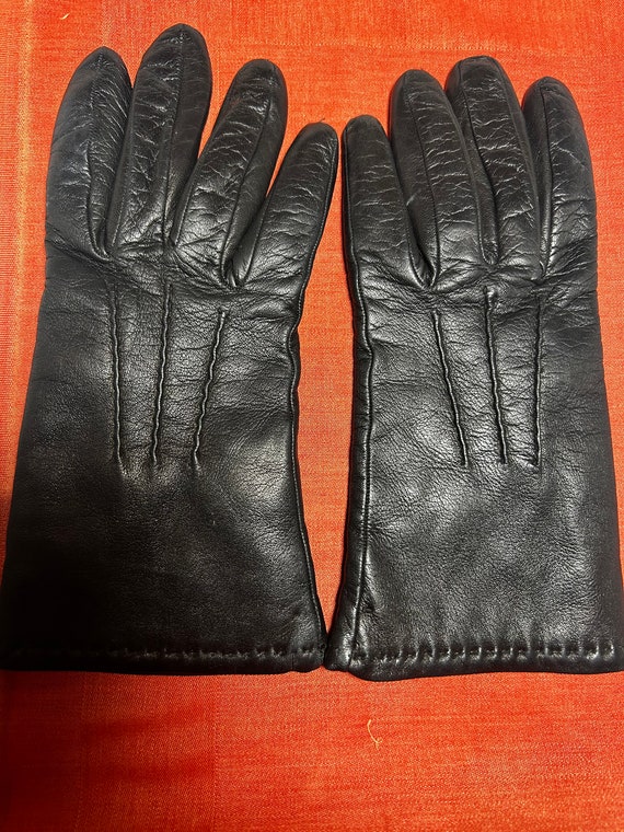 Coach Ladies Dark Brown Leather Gloves lined in Ca