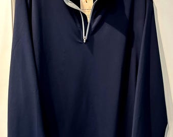 Peter Millar Perth Performance Quarter Zip Pullover Navy Blue XXL