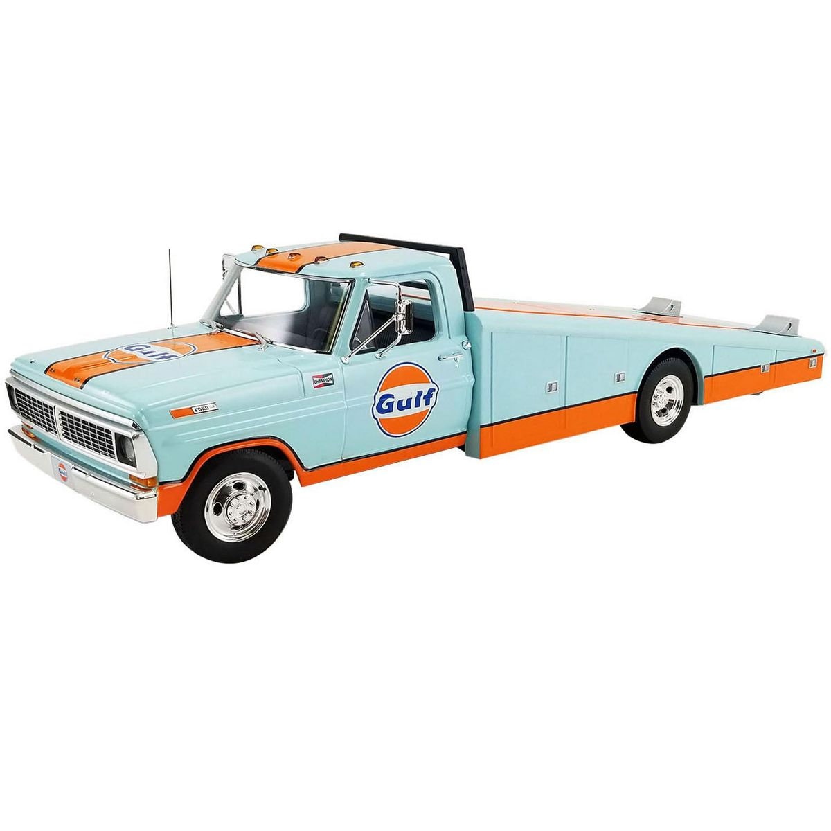 ACME Diecast 1/18 Scale 1970 Ford F-350 Gulf Racing Team Ramp
