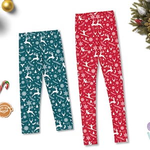 Gymnastics Christmas Leggings, Holidays Leggings, Dance Christmas Leggings, Gymnastics Gift, Dance Gift, Gymnastics  Xmas, Youth Leggings