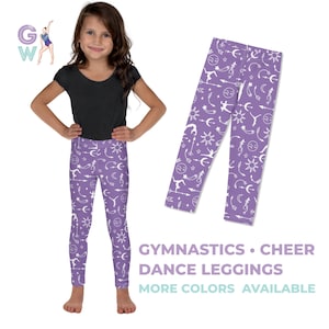 Kids Gymnastics Leggings, Dance Leggings, Gymnastics Pants, Girls Leggings, Gymnastics Tights, Gymnastics Gift, Kid&#39;s Leggings