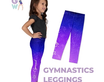 Kids Gymnastics Leggings, Dance Leggings, Gymnastics Pants, Girls Leggings, Gymnastics Tights, Gymnastics Gift, Kid's Leggings