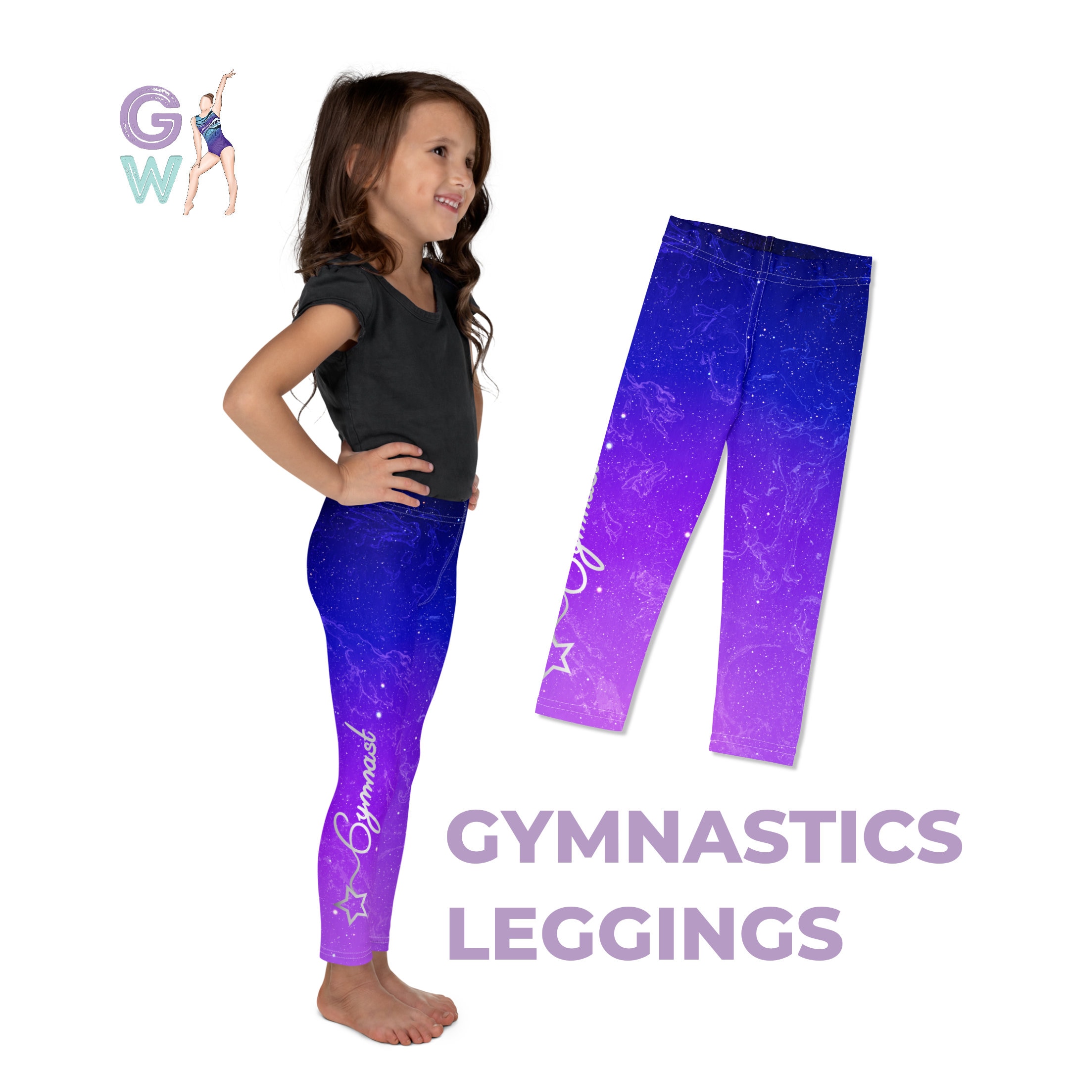 Kids Gymnastics Leggings, Dance Leggings, Gymnastics Pants, Girls Leggings, Gymnastics  Tights, Gymnastics Gift, Kid's Leggings 