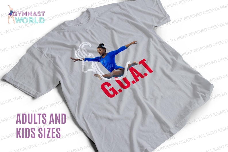 Gymnastik-T-shirt, Simone Goat-T-shirt, Gymnastik-T-shirt för vuxna och barn, Gymnastik-OS-T-shirt, Gymnastikpresent, bild 1