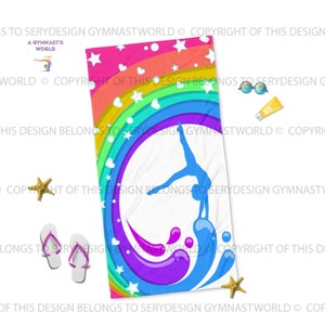 Gymnastics Beach Towel, Dance beach Towel, Beach Towel, Dance Gift, Gymnastics Gift, Gymnastics Beach Accessories, Custom Design.