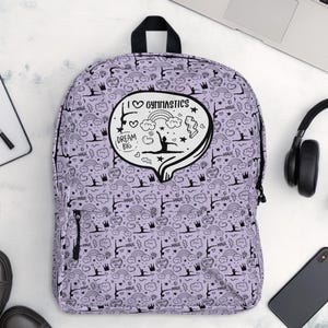 Gymnastics Backpack, Gymnastics School Bag, Gymnastics Gift, Gymnastics Bag, Customizable, School Backpack, Inside Name Pocket.