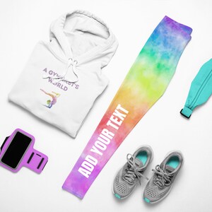 Tie Dye Gymnastics Leggings, Tie Dye Leggings, Gymnastics Pants, Girls Leggings, Gymnastics Tights, Gymnastics Gift, Kid&#39;s & Teen Leggings
