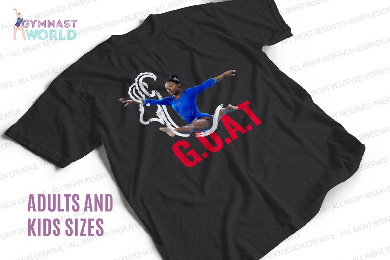 Gymnastik-T-shirt, Simone Goat-T-shirt, Gymnastik-T-shirt för vuxna och barn, Gymnastik-OS-T-shirt, Gymnastikpresent, bild 6
