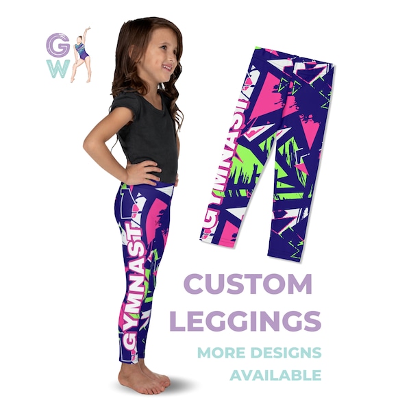 Leggings de gymnastique personnalisés, Leggings pour fille, Leggings personnalisés, Vêtements de gymnastique, Pantalons de gymnastique, Leggings pour enfants