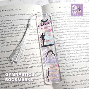 Gymnastics Bookmark, Gymnastics Gift, Gymnastics, Bookmark with tassel, Gymnast Stocking, Gymnast Party Favors