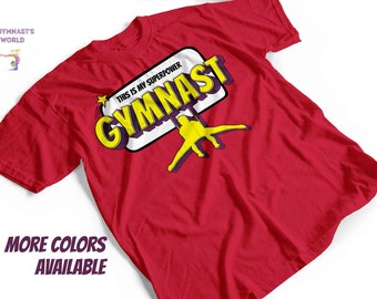 Boys Gymnastics T-shirt, Men Gymnastics, Gymnastics Rings, Comic Style Gymnastics T-shirt, Youth Short Sleeve T-Shirt