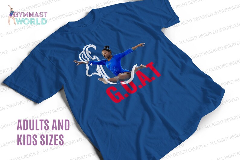 Gymnastik-T-shirt, Simone Goat-T-shirt, Gymnastik-T-shirt för vuxna och barn, Gymnastik-OS-T-shirt, Gymnastikpresent, bild 8