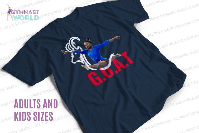 Gymnastik-T-shirt, Simone Goat-T-shirt, Gymnastik-T-shirt för vuxna och barn, Gymnastik-OS-T-shirt, Gymnastikpresent, bild 7