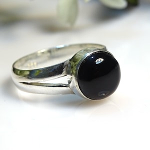 Black Onyx Gemstone 925 Sterling Silver Ring Handmade Jewelry Size- 10 | 1487