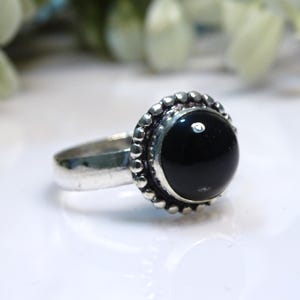 Black Onyx Gemstone 925 Sterling Silver Ring Handmade Jewelry Size-  10.50 | 880