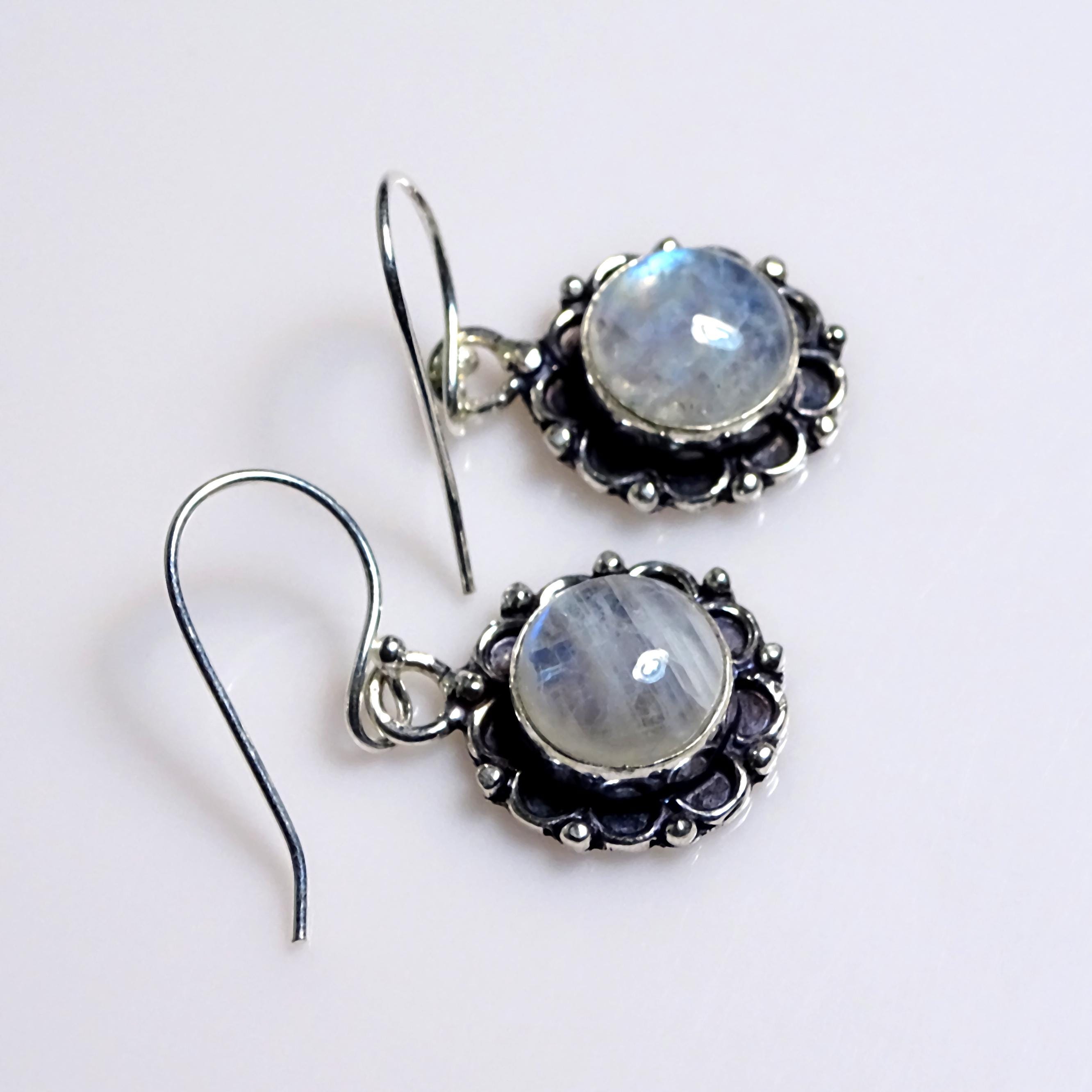 Orecchino Fatto A Mano In Argento Sterling 925 Pietra Di Luna - Foto 5