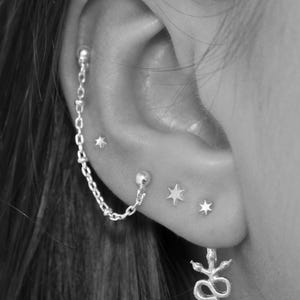 Hydra Ear Jackets | Three Headed Snake Ear Jacket | Silver, 9k/18k Gold or Platinum