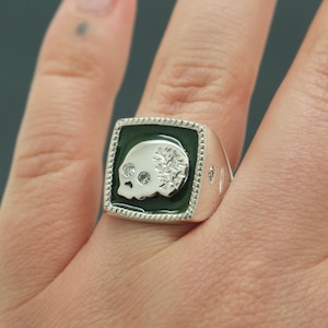 From The Depths Signet - Silver and Diamonds - Size US 7, UK N