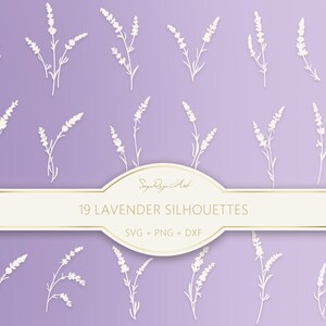Lavender Silhouette Svg and Png Bundle, Lavender, Floral Svg, Cricut, Cutfile, Flower, Silhouettes, Birth Flower, Flower Svg, Sublimation