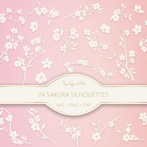 Kirschblüte svg und png Bundle, Sakura, Floral Svg, Cricut, Lasercut Datei, Blume Silhouetten, Geburtsmonat Blume, Blumen, Sublimation