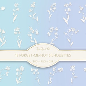 Forget Me Not Silhouette Bundle Svg, Floral Svg, Flowers, Cricut, Lasercut File, Flower Silhouettes, Birth Month Flower Svg, Sublimation