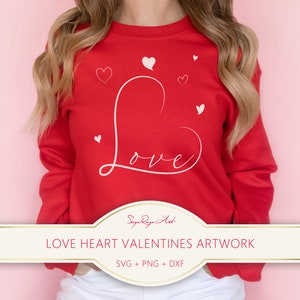 Love Heart Valentines Artwork, Valentines Day, Love,  Svg file, Png file, Sublimation, Cutfile, Cricut, Hearts, Valentines Gift, Lineart