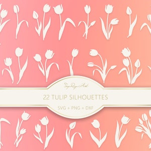 Tulpen Silhouette Bundle Svg, Floral Svg, Blumen für Cricut, Lasercut Datei, Blume Silhouetten, Geburtsmonat Blume Svg, Svg