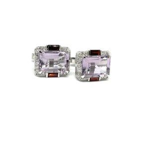 Pink Amethyst Cufflinks, Mens Accessories, Gifts For Him, Sterling Silver Jewelry, Natural Gemstone Cufflinks, Men Jewelry, Birthday Gift