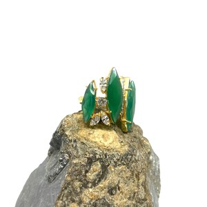 Green Onyx Sterling Silver Marquise Ring: Handmade Cocktail Jewelry