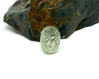 Carved Green Amethyst Gemstone: Oval Jewelry Making Stone (13x18 MM)