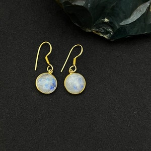 Rainbow Moonstone, Birthday Gifts, Moonstone Earring, June Birthstone, Dangle Earring, Gift For Women, Dainty Earring, Gemstone Earrings