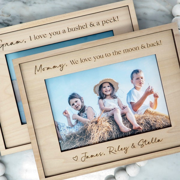Mother's Day Gift for Grandma or Mom | Custom Saying, Personalized Frame | Engraved Picture frame for Mommy