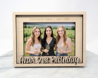 Personalized 21st Birthday Picture Frame | 4x6 or 5x7 Photo