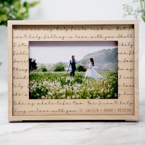 Can&#39;t Help Falling In Love Lyrics | Personalized Picture Frame | Engraved Song Lyrics