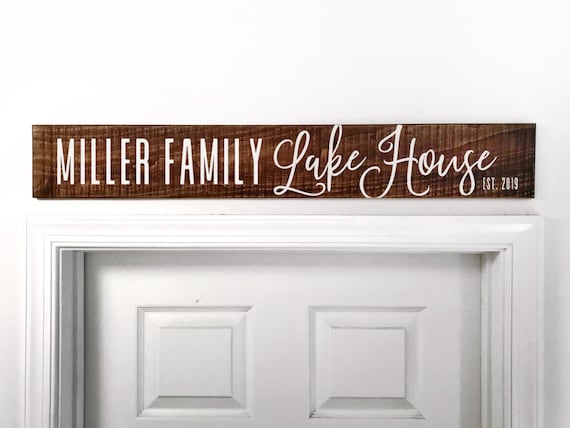 Welcome to our Lakehouse Est Date Painted Wood Sign