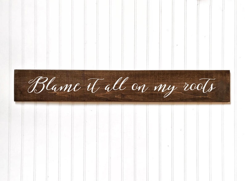 Man cave decor Blame it all on my roots wood sign Gifts for him Country Music Gift Friends in low places sign