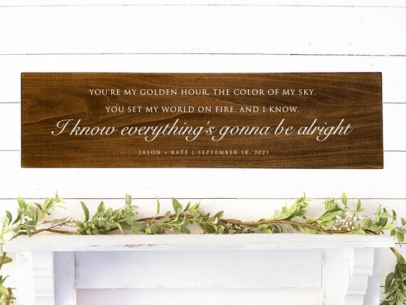Golden Hour Song Lyrics Personalized I Know Etsy
