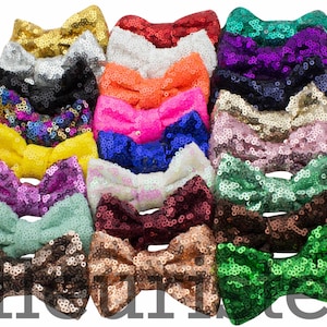 Sequin Bow, Glitter Bow, Shiny Bows, Fabric Bows, diy Bows, DIY Hair Bows, Soft Bows, Wholesale Bows, Diy Headband, 3&quot; inch Choose colors