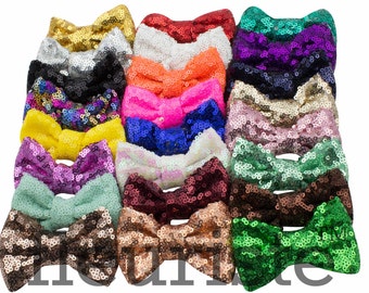 Sequin Bow, Glitter Bow, Shiny Bows, Fabric Bows, diy Bows, DIY Hair Bows, Soft Bows, Wholesale Bows, Diy Headband, 3" Choose colors
