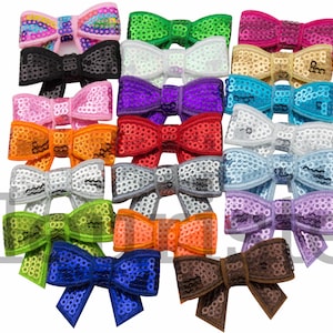 1.8&quot;- 2&quot;  Sequin Bows, Mini Sequin Bows, Mini Bows, Sparkly Bows, Fabric Bows, DIY Bows, Soft Bows, Wholesale Bows, Diy Headband, Choose