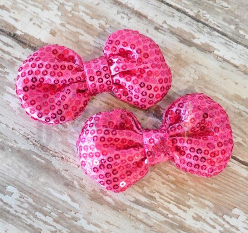 3 Sequin Bow Glitter Bow Bows Fabric Bows Diy Etsy