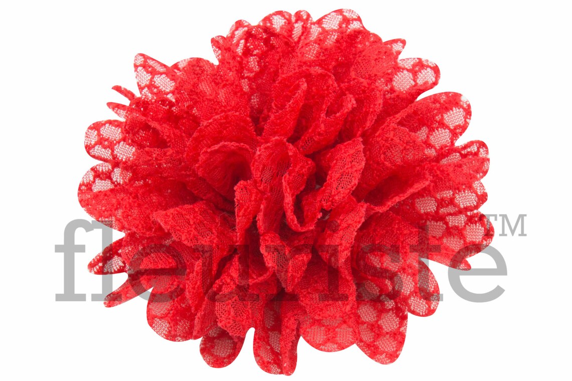 RED Fabric Flower 3.5 Flower Wholesale Flower Fabric Etsy